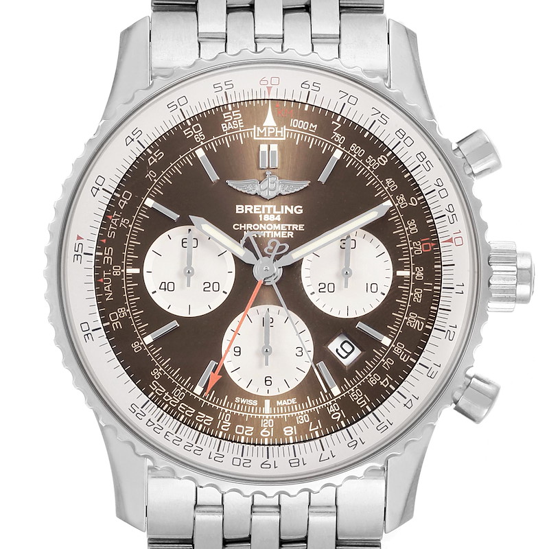 Breitling Navitimer Rattrapante Chronograph Steel Mens Watch AB0310 SwissWatchExpo