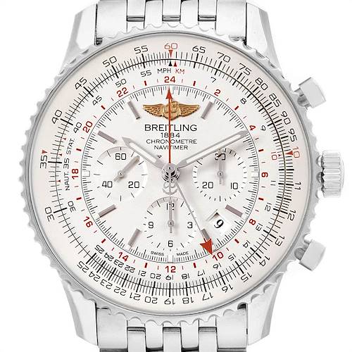 Photo of Breitling Navitimer GMT 48 Silver Dial Mens Watch AB0441 Box Papers
