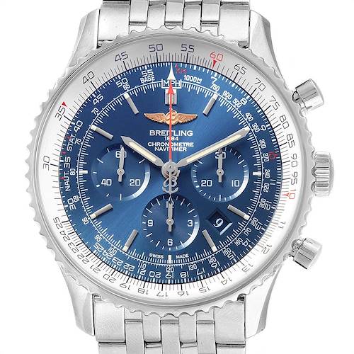 Photo of Breitling Navitimer 01 46mm Aurora Blue Dial Watch AB0127 Box Papers