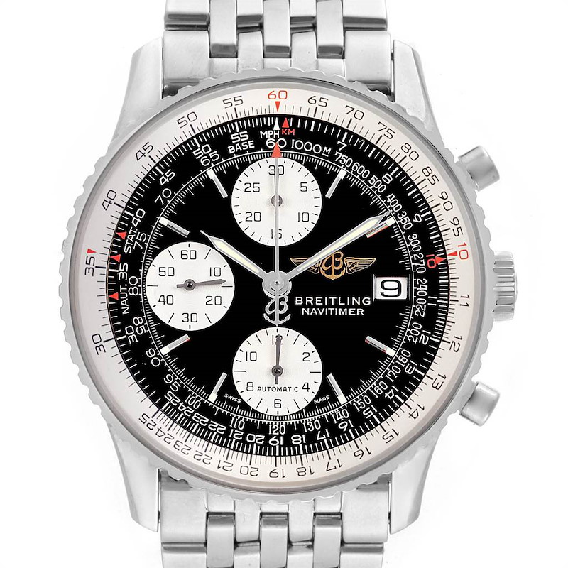 Breitling Navitimer II Black Dial Chronograph Mens Watch A13322 SwissWatchExpo