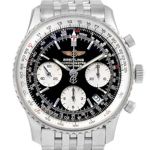 Photo of Breitling Navitimer Black Baton Dial Steel Mens Watch A23322 Box Papers