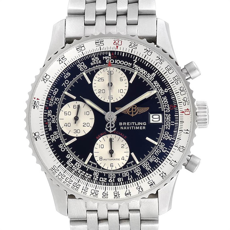 Breitling Navitimer Fighter Chronograph Steel Mens Watch A13330 SwissWatchExpo