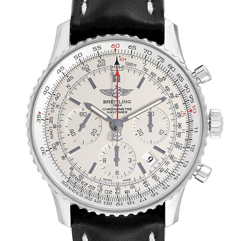 Breitling Navitimer 01 Silver Dial Limited Edition Watch AB0123 Box Papers SwissWatchExpo
