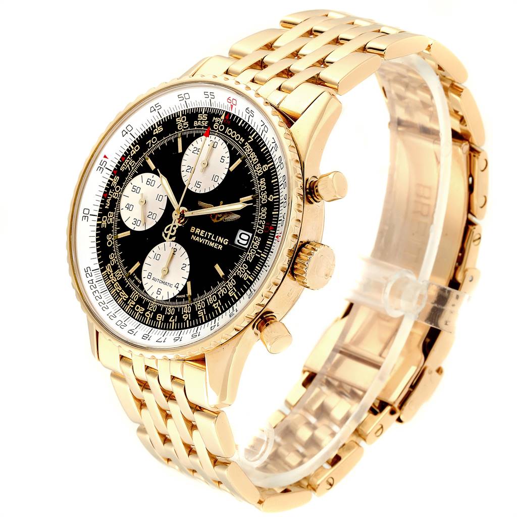 BREITLING 1884 イエロー/ブラック モデル Breitling 44mm Black Dial Chronomat 1884 In 18K Yellow Gold
