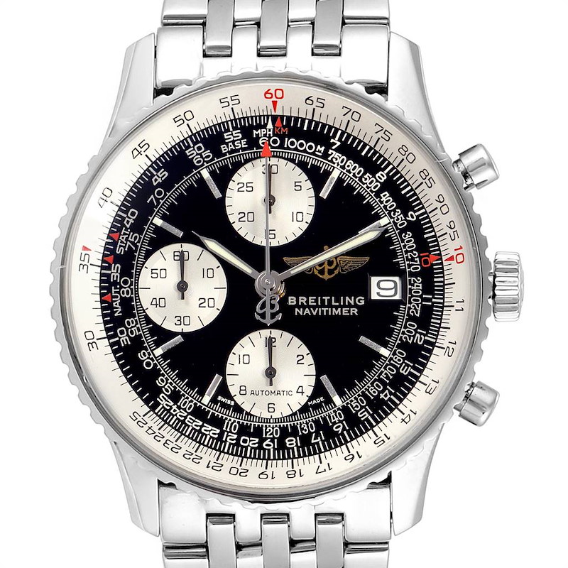 Breitling Navitimer II Black Dial Chronograph Mens Watch A13322 SwissWatchExpo