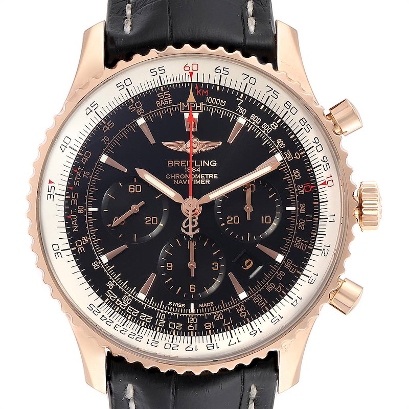 Breitling Navitimer Rose Gold Limited Edition Mens Watch RB0127E6 Box Papers SwissWatchExpo