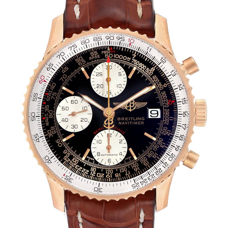 Breitling Navitimer Fighter Rose Gold LE Mens Watch H13330 Box Papers SwissWatchExpo