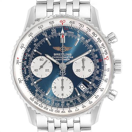 Photo of Breitling Navitimer 42mm Blue Dial Chronograph Steel Mens Watch A23322