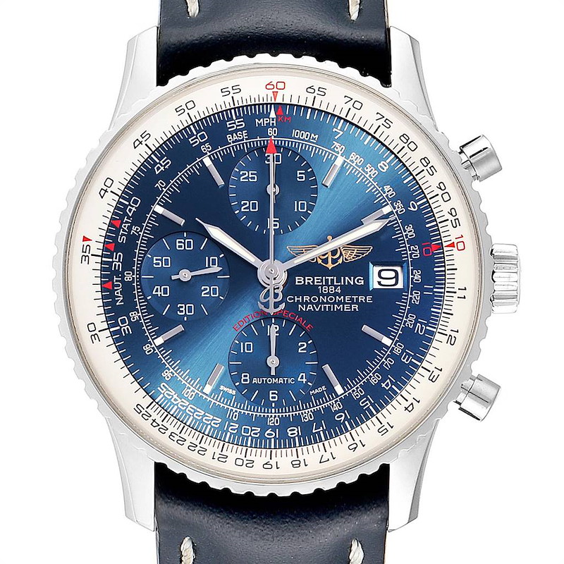 Breitling Navitimer Heritage Blue Dial Steel Mens Watch A13324 SwissWatchExpo