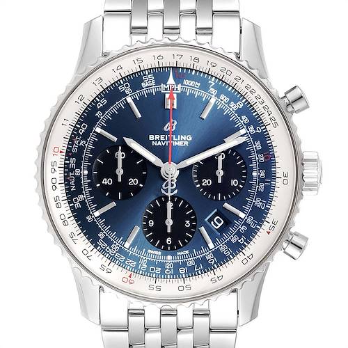 Photo of Breitling Navitimer 01 Blue Dial Chronograph Steel Mens Watch AB0121