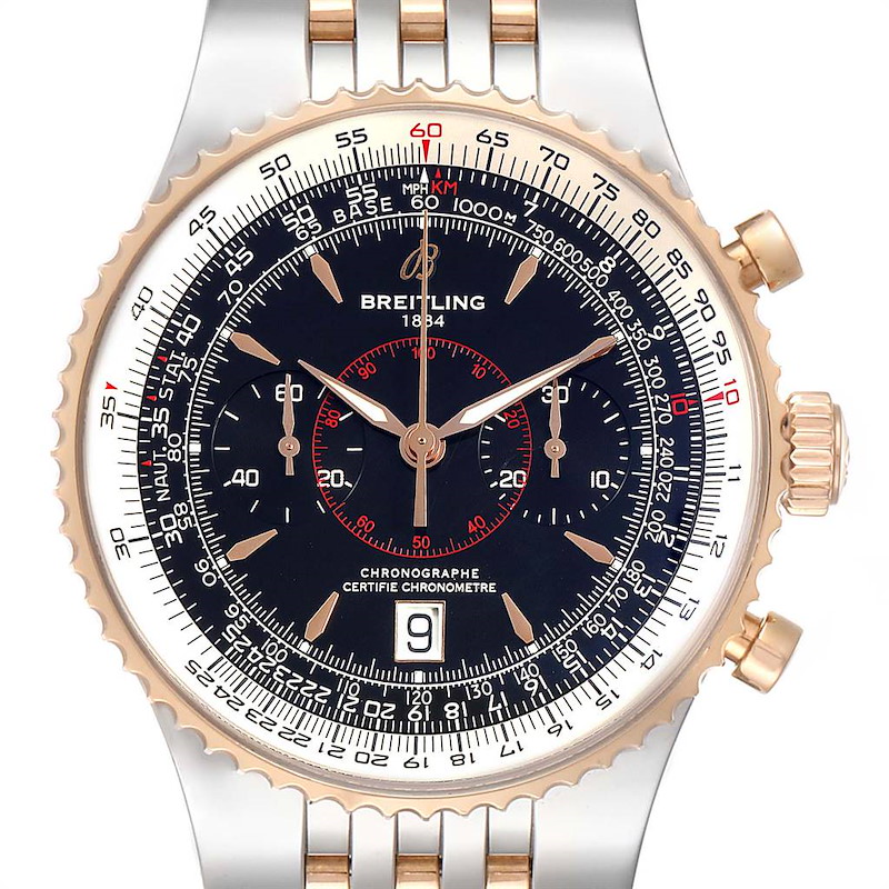 Breitling Montbrillant Legende Steel Rose Gold Black Dial Watch C23340 SwissWatchExpo