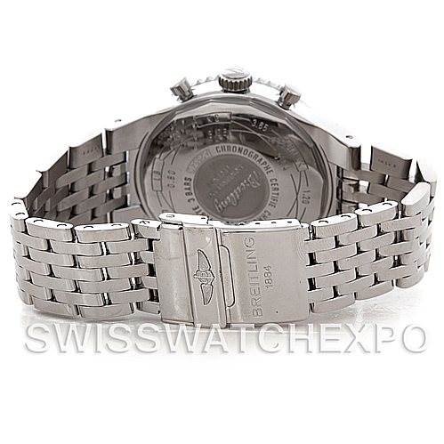 The image shows the back view of the Breitling Navitimer A23340 Men's Stainless Steel White Dial A23340 Men's Stainless Steel White Dial watch, focusing on the bracelet and clasp.