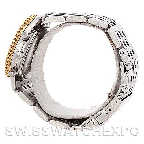 The image shows a side view of the Breitling Navitimer D30022 Men's Stainless Steel Black Dial D30022 Men's Stainless Steel Black Dial watch, highlighting the metal bracelet and the side profile of the case and bezel.