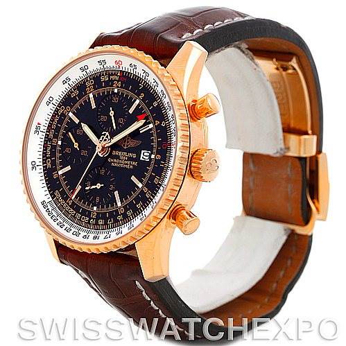 Breitling Navitimer World Chronograph 18K Rose Gold Watch R24322 154/500 LE SwissWatchExpo