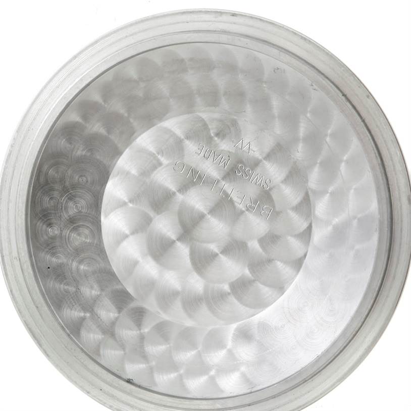 This image shows the interior of a case back from a Breitling Navitimer A24322 Men
s Stainless Steel Black Dial A24322 Men
s Stainless Steel Black Dial watch.