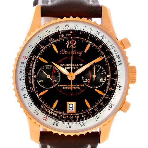 Photo of Breitling Navitimer Montbrillant 18K Rose Gold Watch H48330 Limited