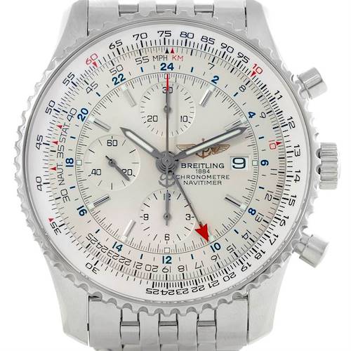 Photo of Breitling Navitimer World Chronograph Silver Dial Steel Watch A24322