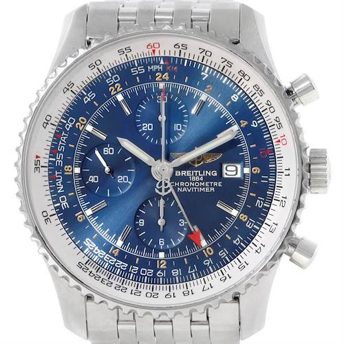 Photo of Breitling Navitimer World Chronograph Blue Dial Steel Watch A24322