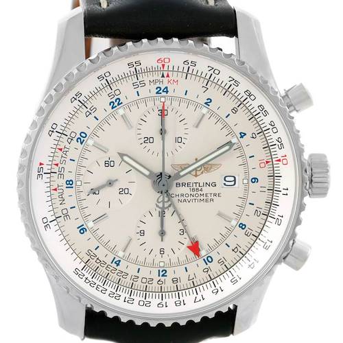 Photo of Breitling Navitimer World Chronograph Black Strap Steel Watch A24322
