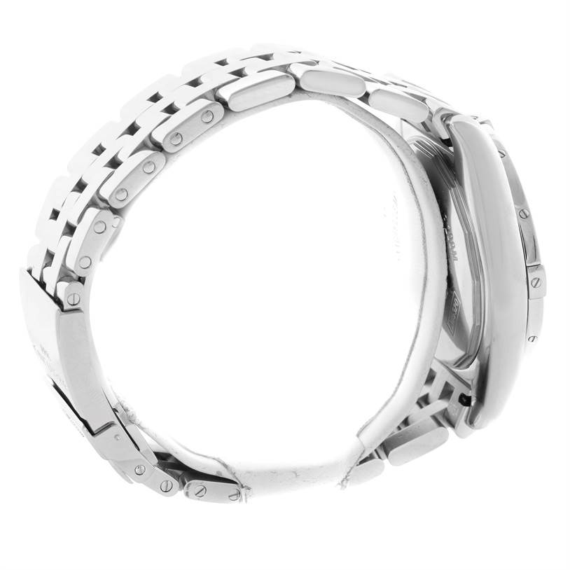 This image shows the side view of the bracelet and case of a Breitling Galactic A45320 Men's Stainless Steel Blue Dial A45320 Men's Stainless Steel Blue Dial watch.