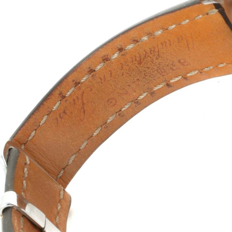 This image shows the interior side and buckle end of the leather strap for a Breitling Windrider B13358 Steel and Gold (two tone) Blue Dial B13358 Steel and Gold (two tone) Blue Dial watch.