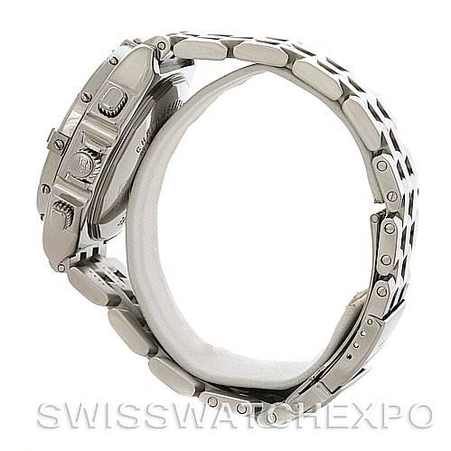 The image shows a side profile of the Breitling Windrider A4435512 Men's Stainless Steel Black Dial A4435512 Men's Stainless Steel Black Dial watch, highlighting the case, crown, pushers, and bracelet.