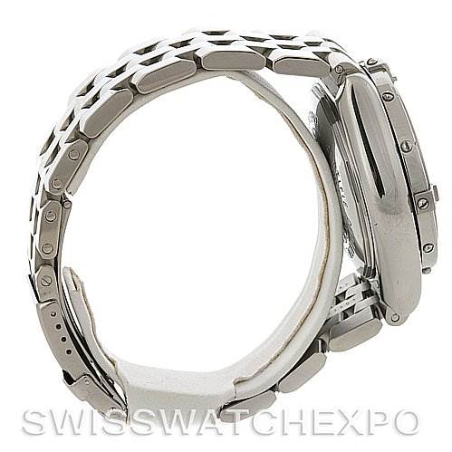 The image shows a side view of the Breitling Windrider A4435512 Men's Stainless Steel Black Dial A4435512 Men's Stainless Steel Black Dial watch, highlighting its bracelet and side case profile.