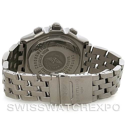 The image shows the case back and bracelet of a Breitling Windrider A44355 Men's Stainless Steel White Dial A44355 Men's Stainless Steel White Dial watch from a rear angle.