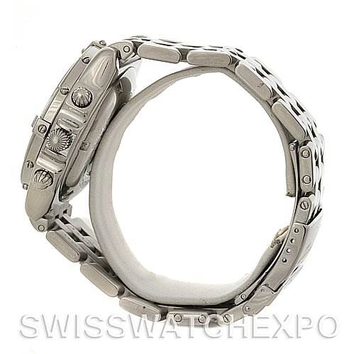 The image shows a side view and partially folded bracelet of a Breitling Windrider A13055 Men's Stainless Steel Black Dial A13055 Men's Stainless Steel Black Dial watch.