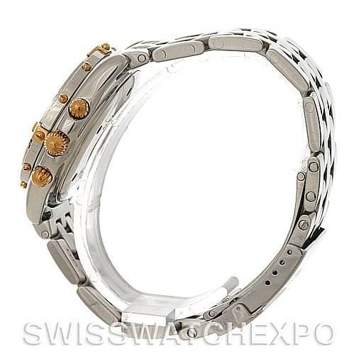 The image shows a Breitling Windrider B55048 Men's Steel and Gold (two tone) White Dial B55048 Men's Steel and Gold (two tone) White Dial watch from a side angle, highlighting the bracelet, case side, and crown with pushers.