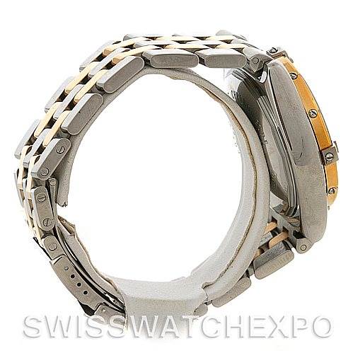 The image shows a side view of the Breitling Windrider D1335512 Men's Steel and Gold (two tone) Black Dial D1335512 Men's Steel and Gold (two tone) Black Dial watch, highlighting its metal bracelet and case.