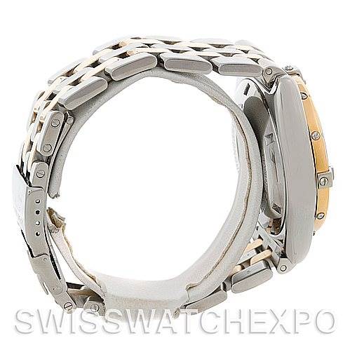 The image shows a side profile of the Breitling Windrider D13055 Men
s Stainless Steel White Dial D13055 Men
s Stainless Steel White Dial watch, highlighting the bracelet and crown.