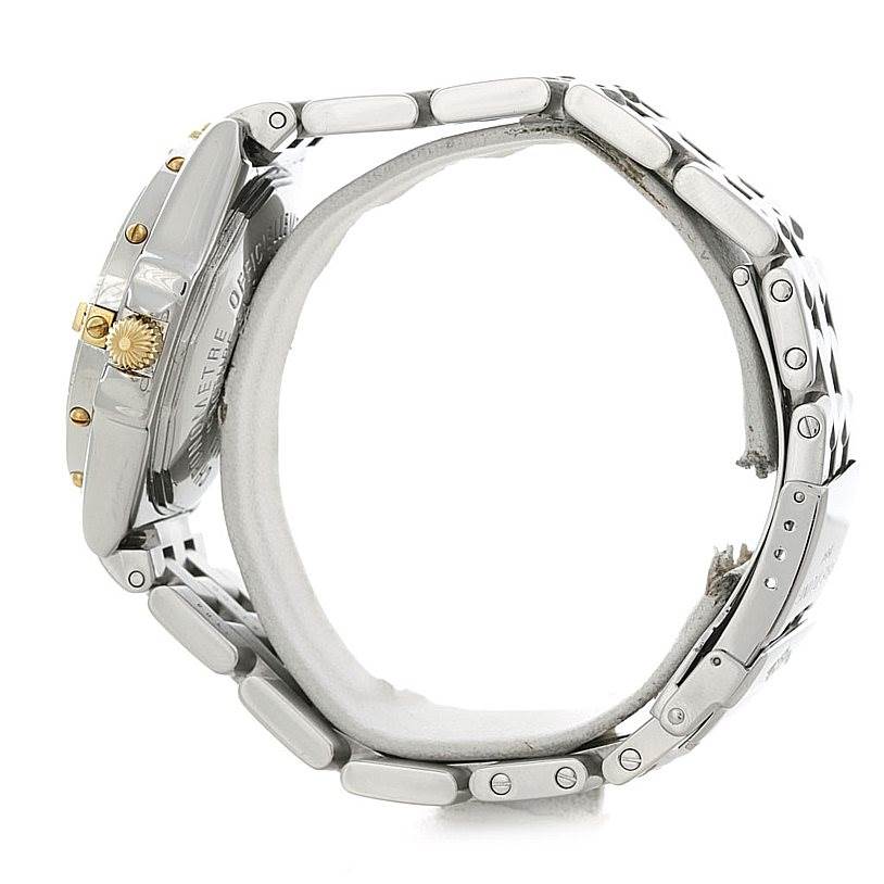 The image shows the side view and bracelet of the Breitling Windrider B10350 Men's Steel and Gold (two tone) White Dial B10350 Men's Steel and Gold (two tone) White Dial watch, with visible crown and chronograph pushers.