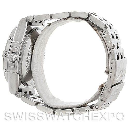 This image shows a side view of a Breitling Windrider A45355 Men's Stainless Steel White Dial A45355 Men's Stainless Steel White Dial watch, displaying the watch case, bracelet, and clasp.