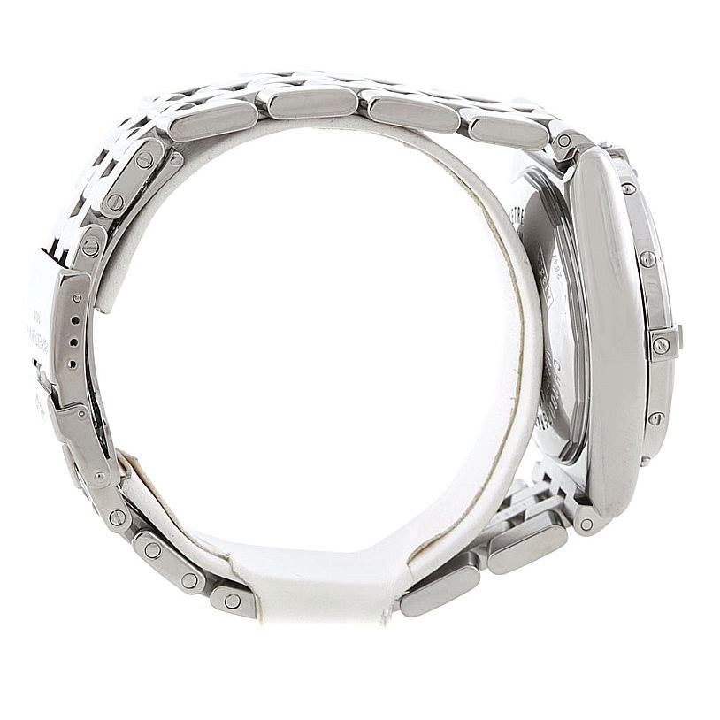 This image shows a side view of a Windrider model by Breitling, highlighting the watch band and the edge of the case.