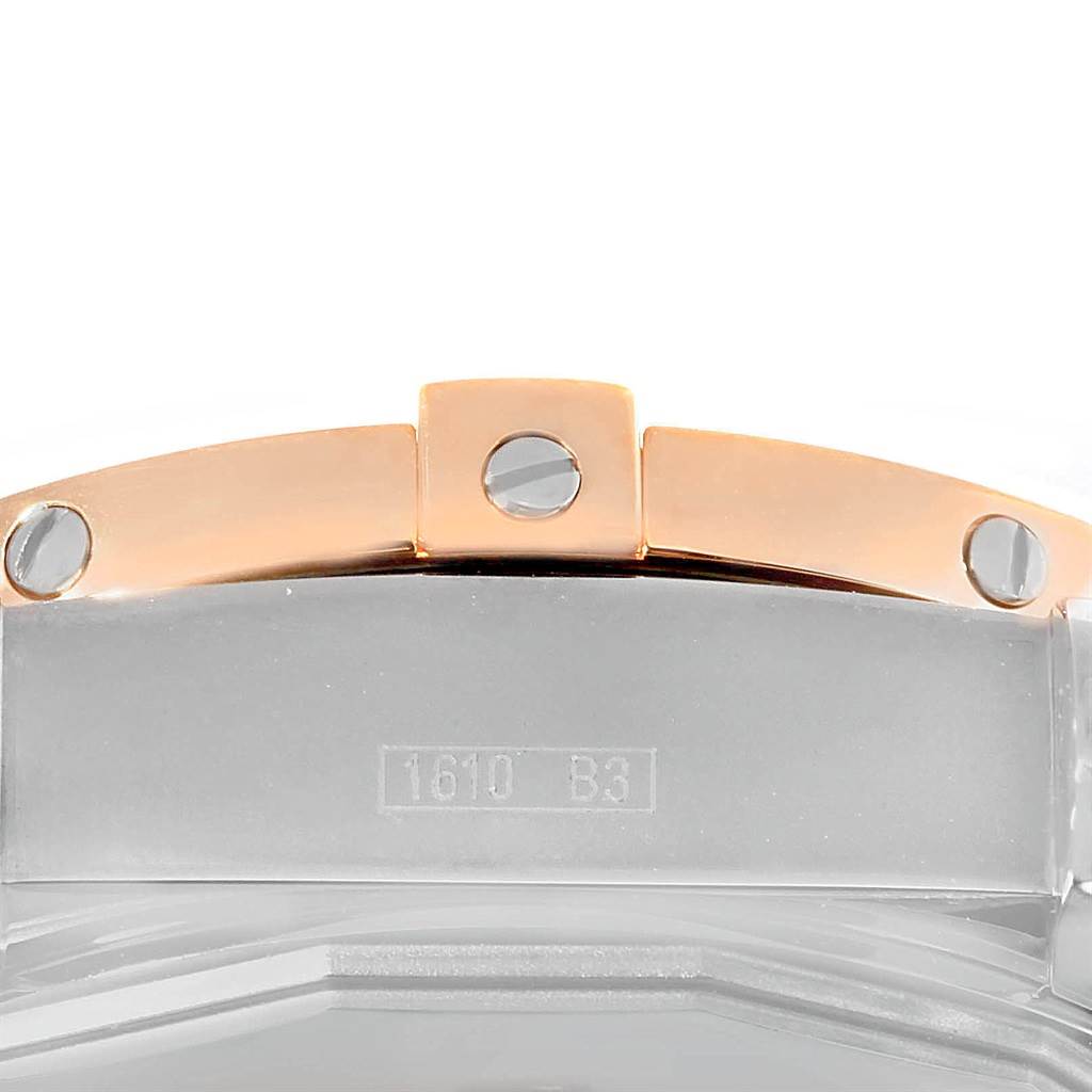 This image shows a close-up view of the clasp and bracelet link of a Breitling Windrider C13358 Steel and Gold (two tone) Mother of Pearl Dial C13358 Steel and Gold (two tone) Mother of Pearl Dial watch.