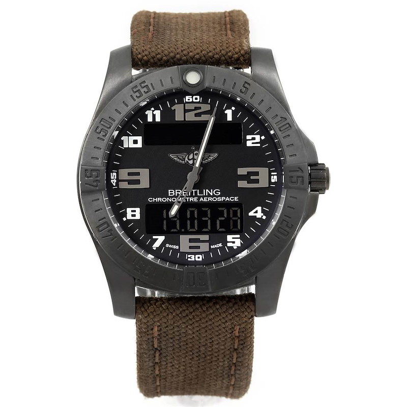 Breitling Aerospace Evo Night Mission Titanium Watch E56062 Box Papers SwissWatchExpo