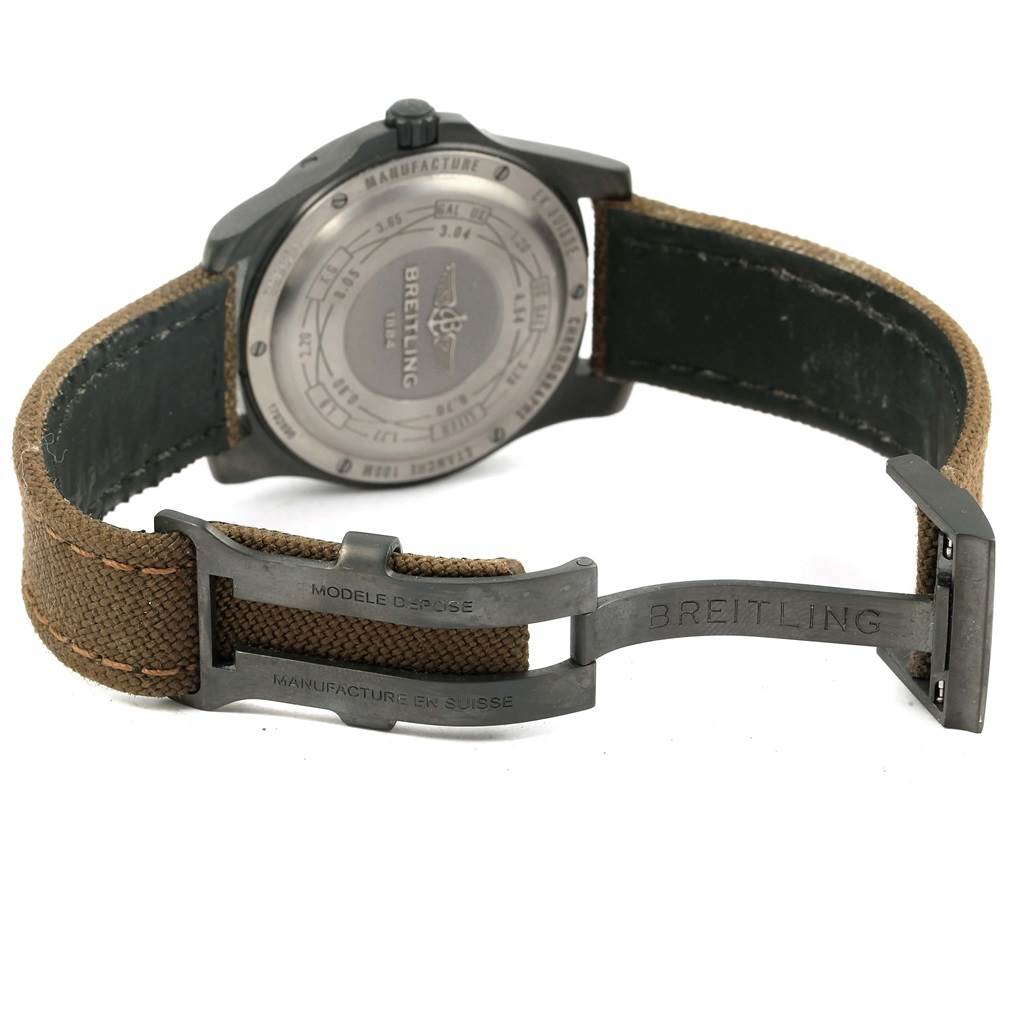 This image shows the back case and strap buckle of a Breitling Professional Series E56062 Men's Titanium Grey Dial E56062 Men's Titanium Grey Dial watch.