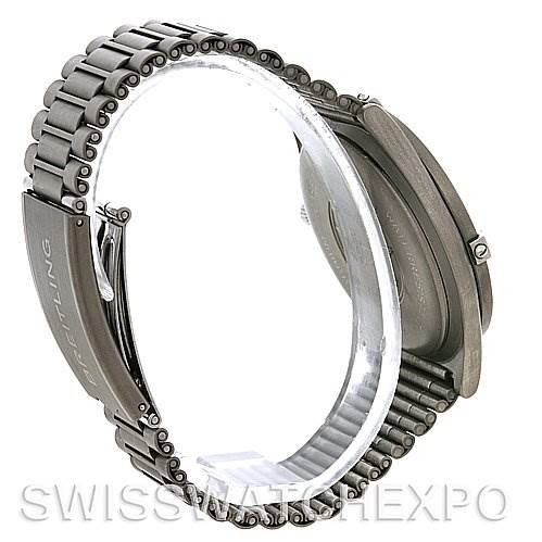 The image shows a side view of the band and watch case for a Breitling Professional Series 80360 Men's Titanium Grey Dial 80360 Men's Titanium Grey Dial model.