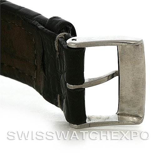 This image shows a close-up of a Breitling Professional Series F56062 Men's Titanium Grey Dial F56062 Men's Titanium Grey Dial watch buckle and leather strap.