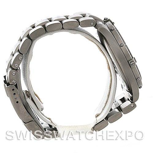 The image shows a side view of a Breitling Professional Series E75362 Men's Titanium Blue Dial E75362 Men's Titanium Blue Dial watch, highlighting the casing, strap, and bracelet links.