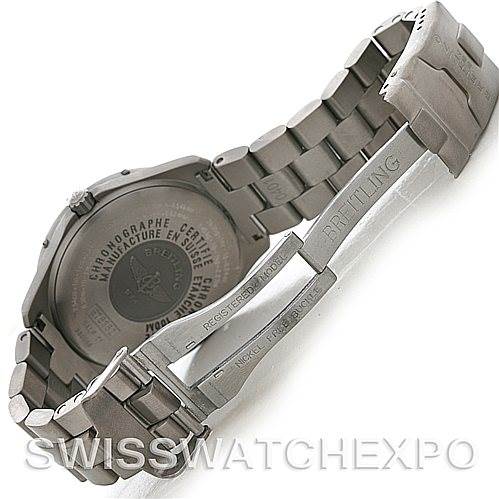 The image shows the back and clasp of a Breitling Professional Series E75362 Men's Titanium Blue Dial E75362 Men's Titanium Blue Dial watch.