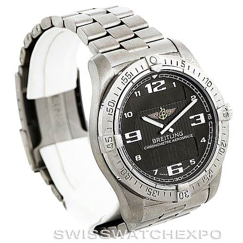 The image shows a Breitling Professional Series E79362 Men's Titanium Silver Dial E79362 Men's Titanium Silver Dial watch, model Chronometre Aerospace, from a front and slightly left angled view.