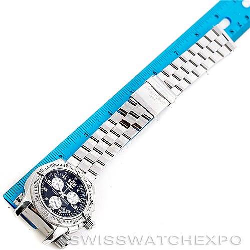 Top-down view of the Breitling Professional Series A73322 Men's Stainless Steel Black Dial A73322 Men's Stainless Steel Black Dial model, showing the watch face and full bracelet against a ruler for scale.