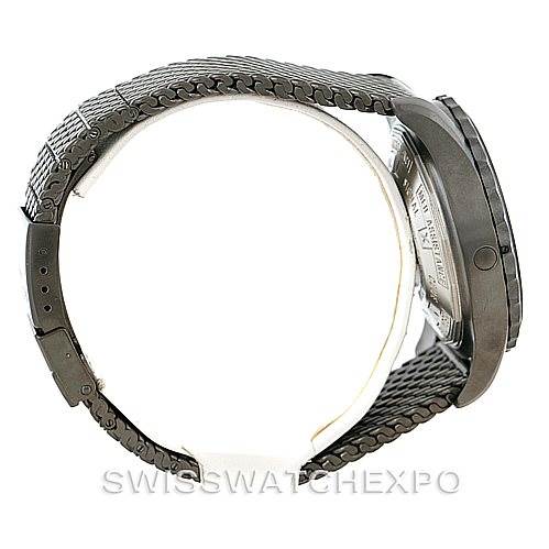 This side view showcases the strap, casing, and partially the dial of the Breitling Professional Series M2336022-BC17-150M Men's Stainless Steel Black Dial M2336022-BC17-150M Men's Stainless Steel Black Dial watch.