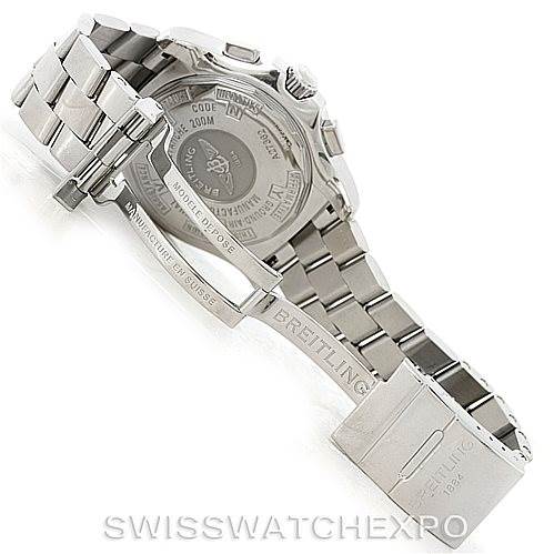 The image shows the back case and the bracelet of the Breitling Professional Series A27362 Men's Stainless Steel Black Dial A27362 Men's Stainless Steel Black Dial watch at an angled view.