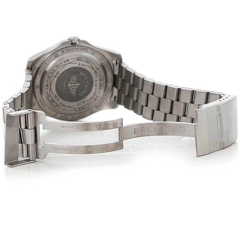 The image shows the back view and clasp of a Breitling Professional Series E79362 Men's Titanium Black Dial E79362 Men's Titanium Black Dial watch.