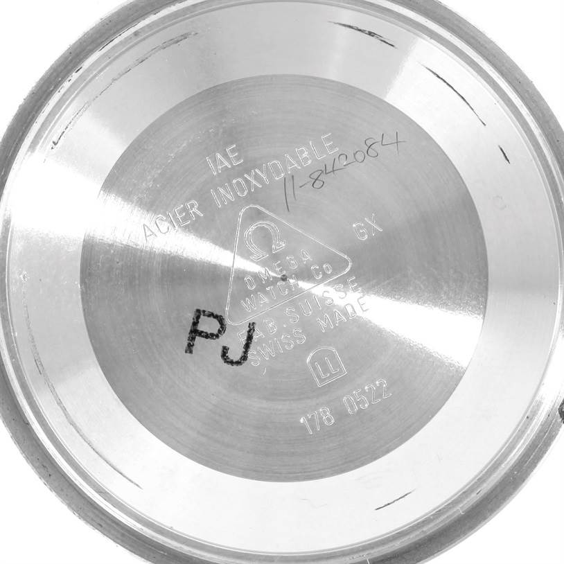 This image shows the inside case back of an Omega Seamaster 2225.80.00 Men
s Stainless Steel Blue Dial 2225.80.00 Men
s Stainless Steel Blue Dial watch.