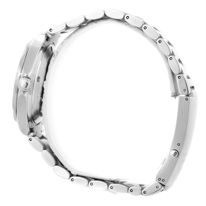 The image shows a side view of the Omega Seamaster 2262.50.00 Men
s Stainless Steel Black Dial 2262.50.00 Men
s Stainless Steel Black Dial watch, focusing on the bracelet and side profile of the case and crown.