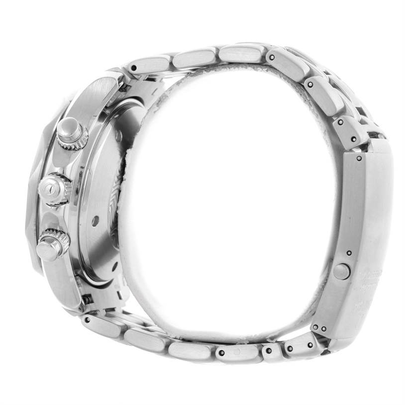 The image shows a side view of the Omega Seamaster 2598.80.00 Men
s Stainless Steel Blue Dial 2598.80.00 Men
s Stainless Steel Blue Dial watch, highlighting the crown, pushers, and bracelet.